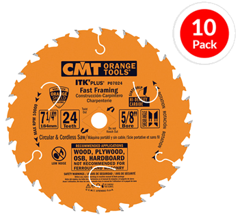 CMT P07024-X10, ITK Plus Fast Framing Saw Blade 7-1/4 x 24 Teeth