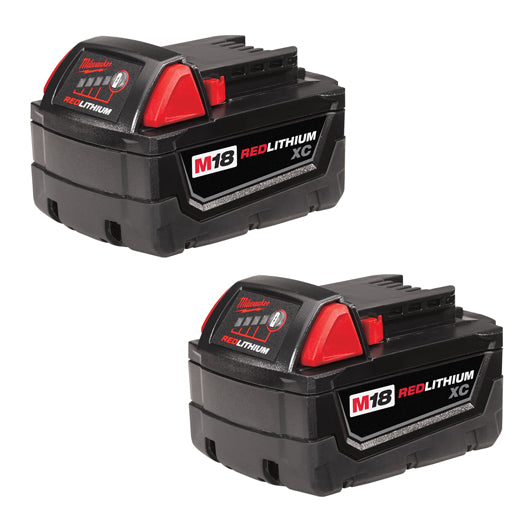 Milwaukee 48-11-1822, M18 REDLITHIUM Extended Capacity Battery, Twin Pack (3.0 Ah)