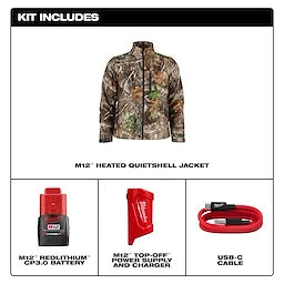 Milwaukee M101C-21, M12™ CAMO Heated QUIETSHELL Jacket Kit