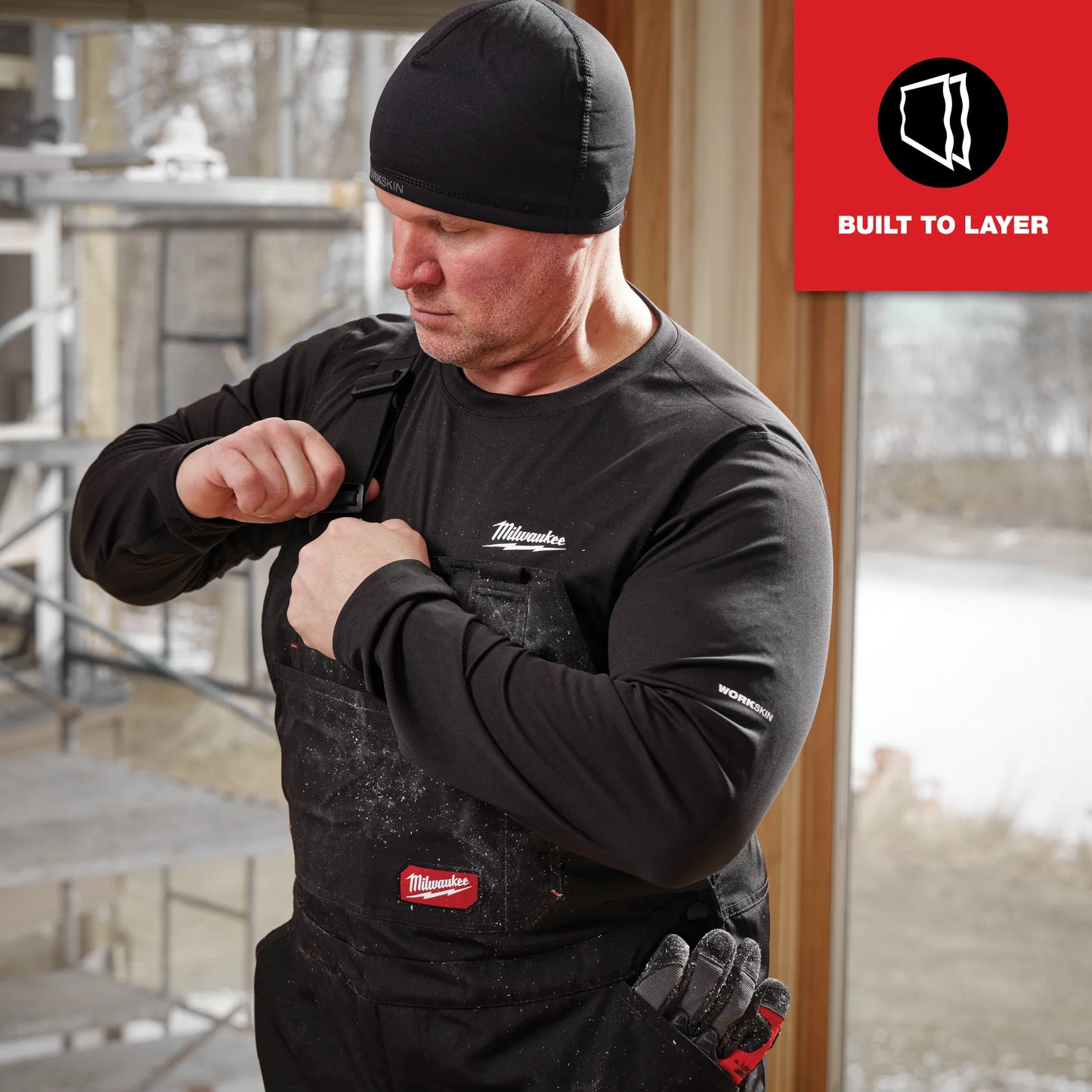 Milwaukee 403B WORKSKIN™ Crew Neck Baselayer Black 