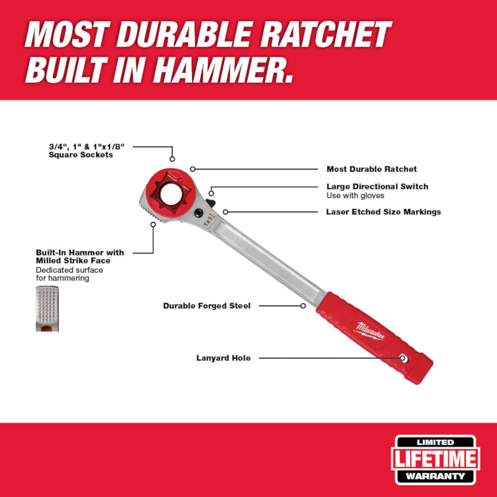 Milwaukee 48-22-9213, Lineman’s High-Leverage Ratcheting Wrench