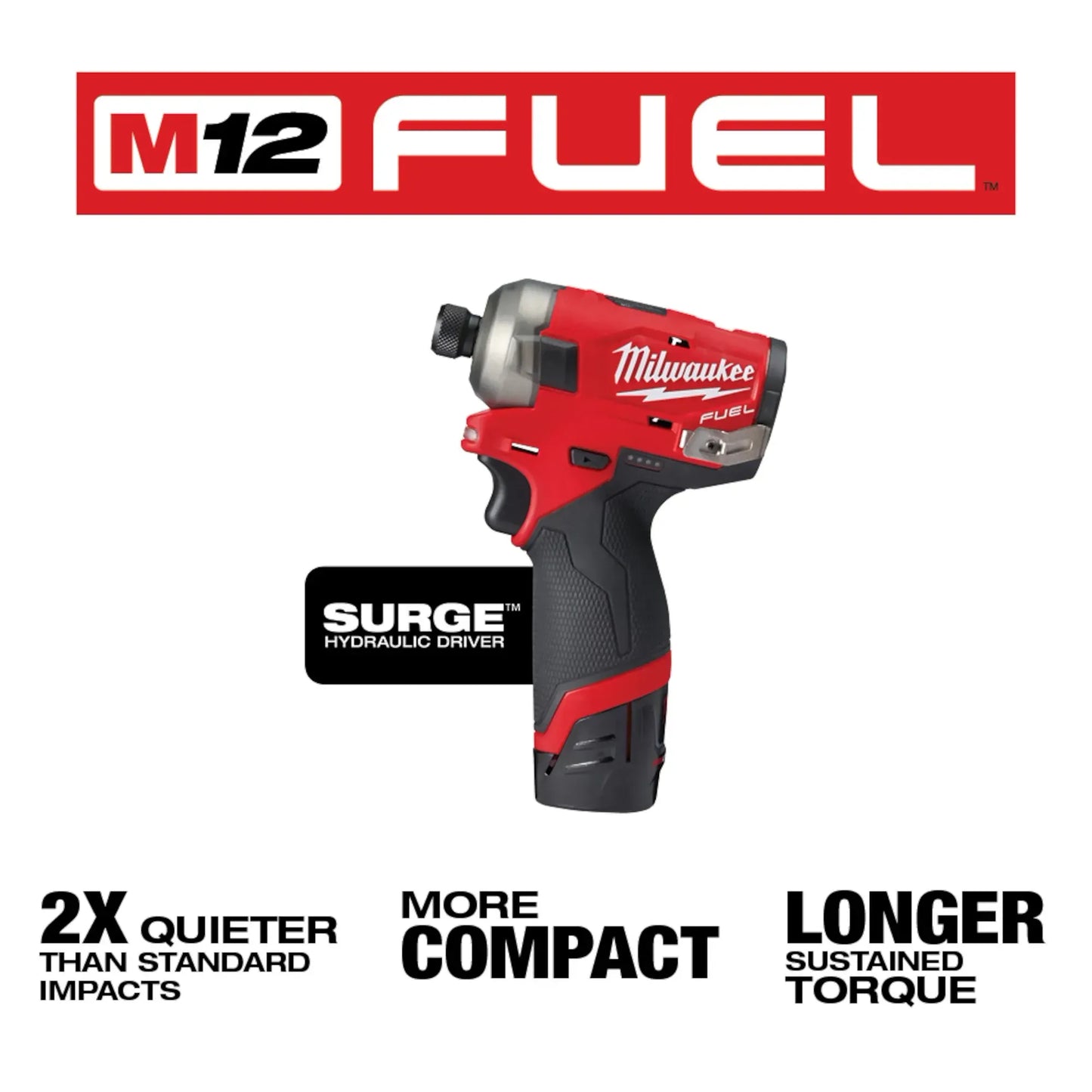 Milwaukee 2551-22, M12 FUEL SURGE 1/4" Hex Hydraulic Driver Kit