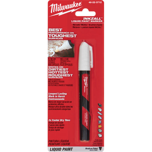 Milwaukee 48-22-3712, INKZALL White Paint Marker (carded)