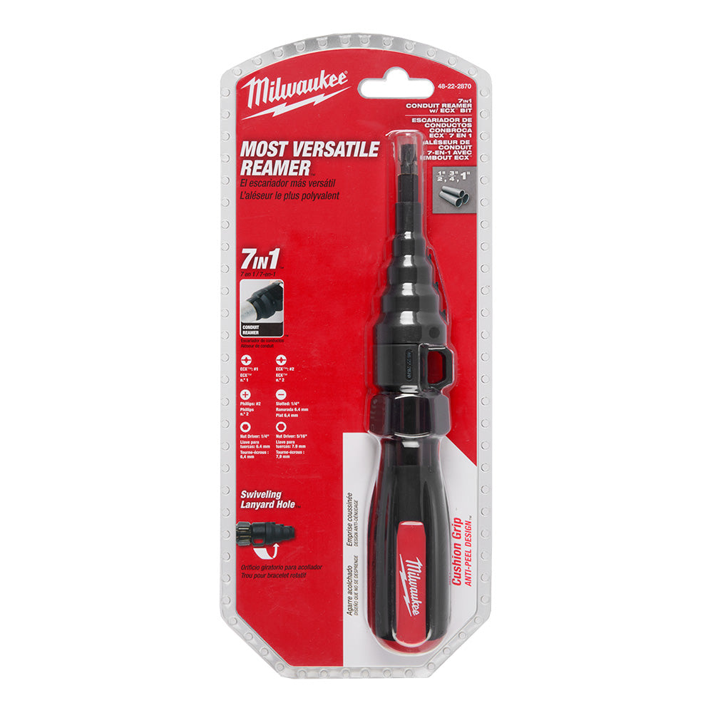 Milwaukee 48-22-2870, 7 in 1 Conduit Reamer w/ ECX Bit​