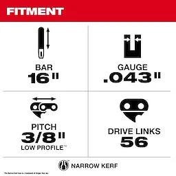 Milwaukee 48-09-3001, 16" Guide Bar For 2727-20