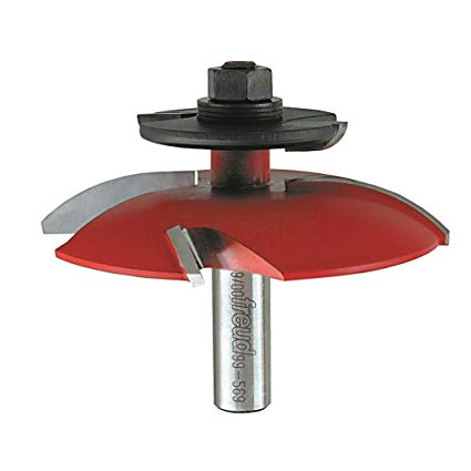 Freud 99-569, Carbide Router Bit - 3-1/2" x 3" 2+2 Raised Panel Bit with Backcutter (1-1/2" Large Radius)