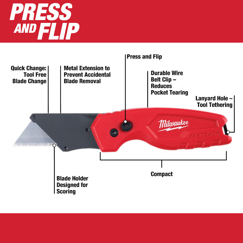 Milwaukee 48-22-1500, FASTBACK Compact Folding Utility Knife