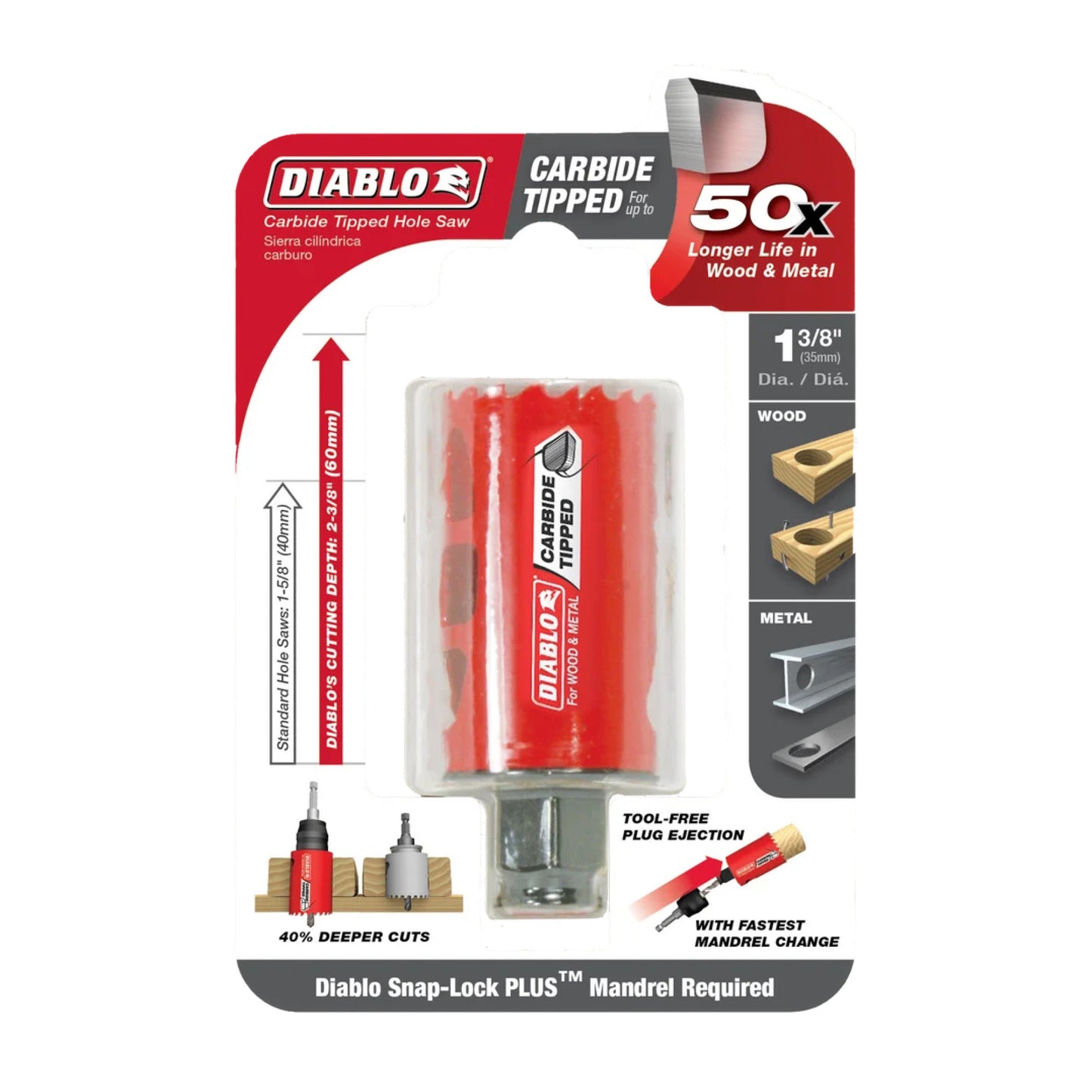 Diablo DHS1375CT, 1-3/8" Carbide Hole Saw