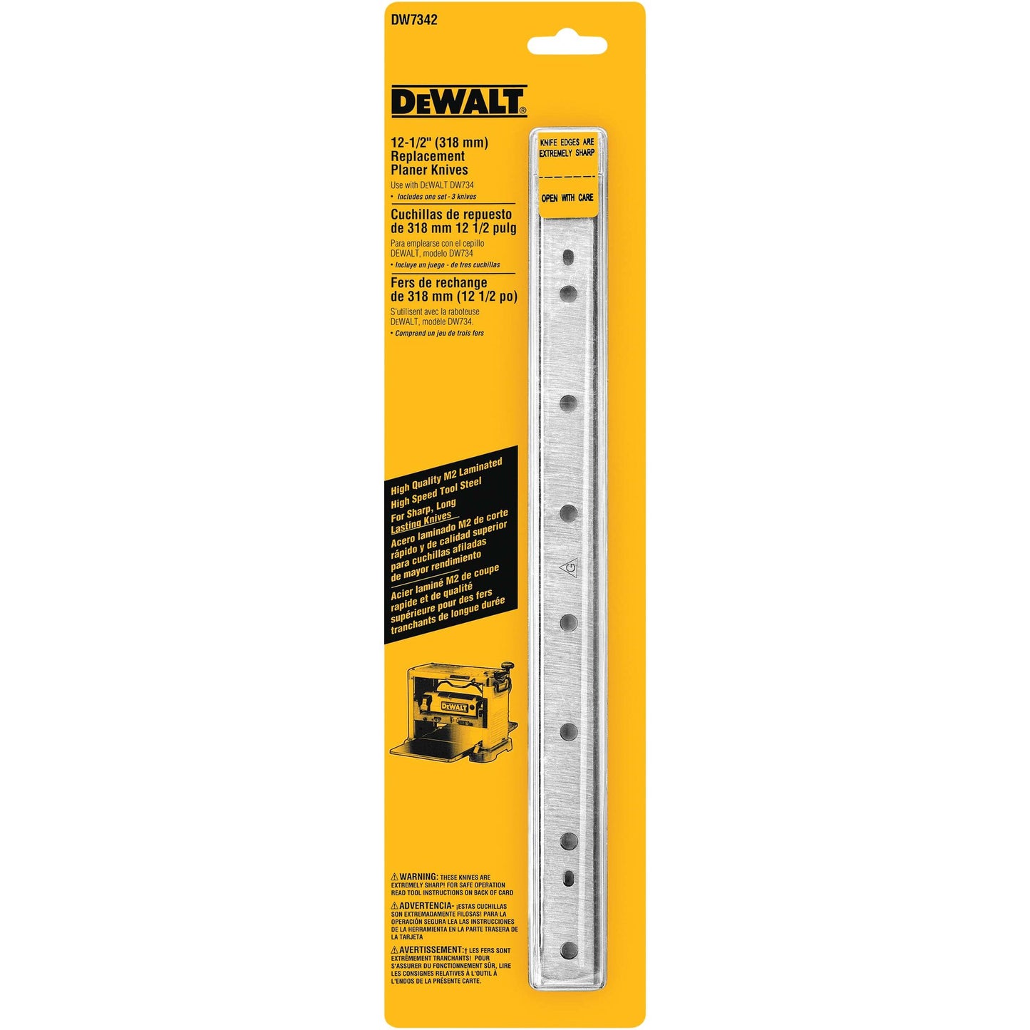 DEWALT DW7342, 12-1/2'' Disposable, Reversible Planer Knives For DW734