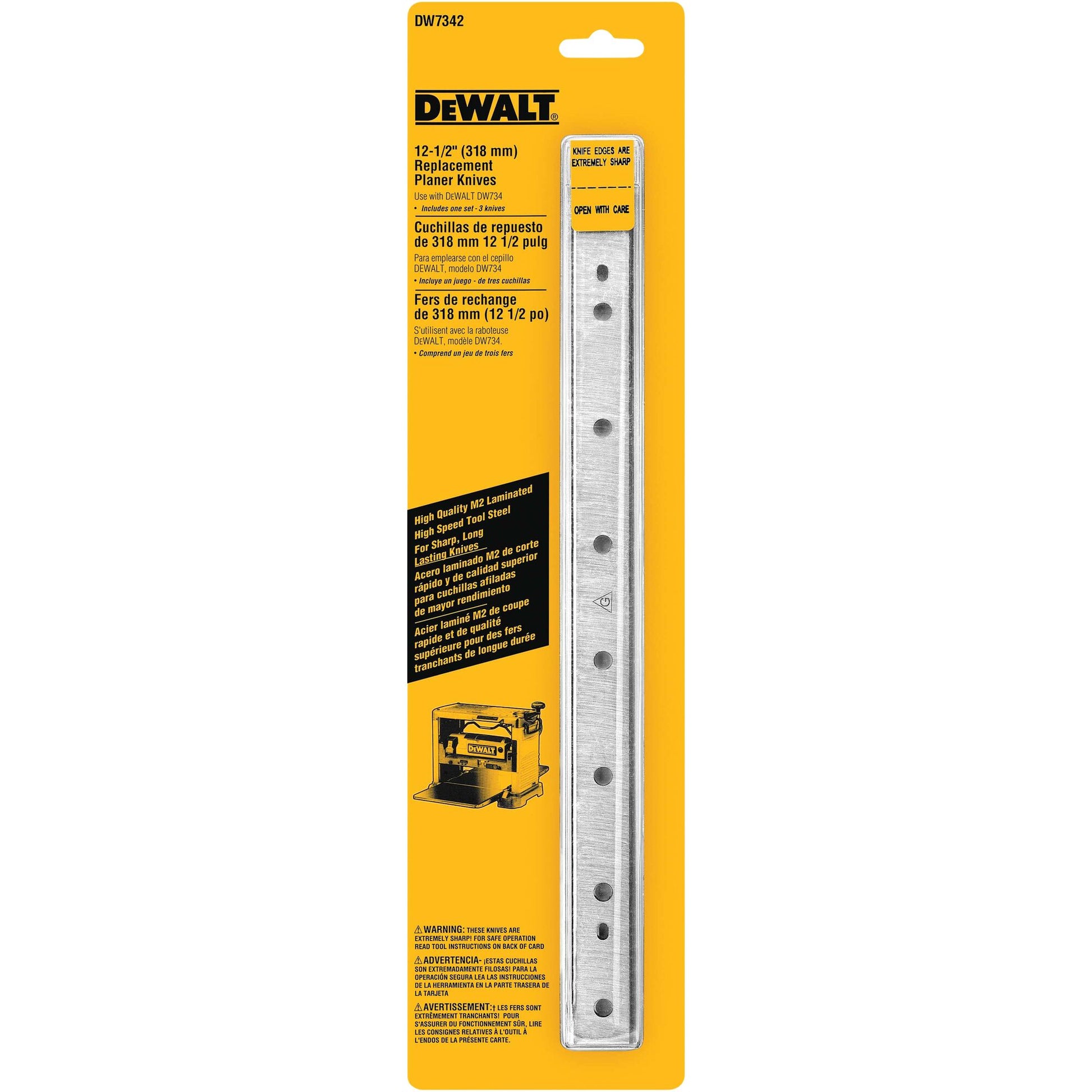 DEWALT DW7342, 12-1/2'' Disposable, Reversible Planer Knives For DW734