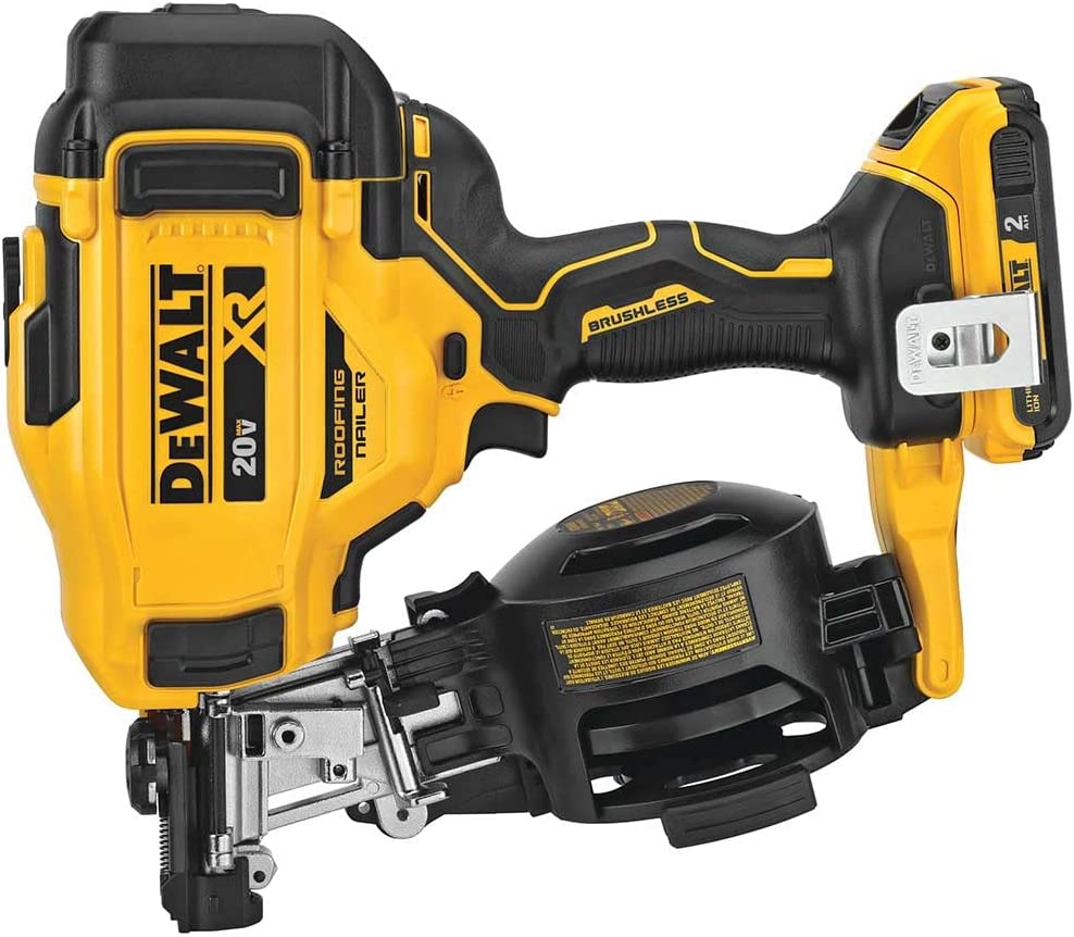 DEWALT DCN45RND1, 20V MAX Cordless Roofing Nailer Kit (2.0 Ah)