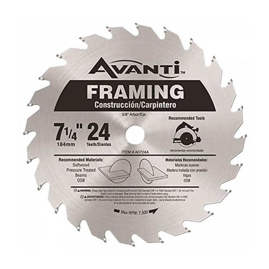 Avanti A0724A, 7-1/4" x 24T Saw Blades (10 Pack)