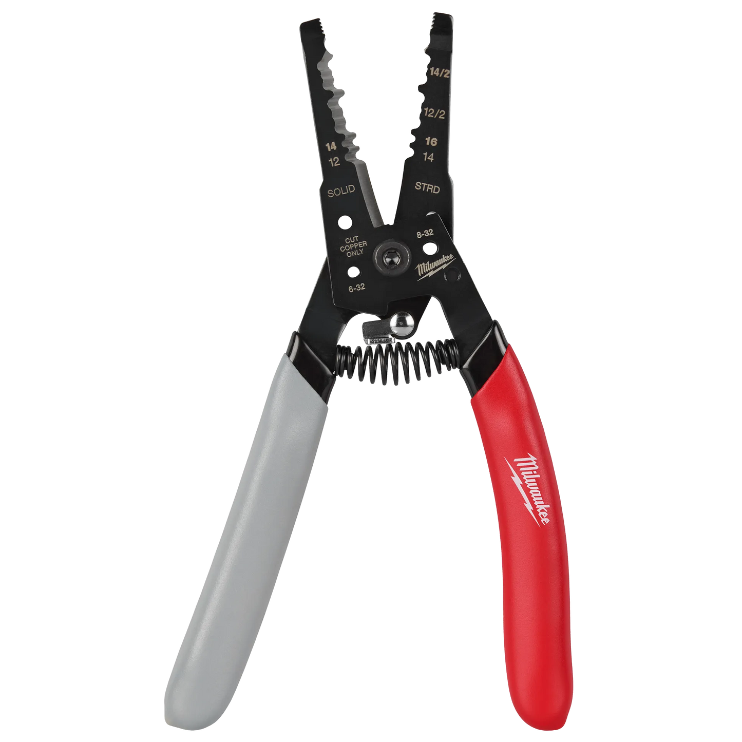 Milwaukee 48-22-3081, 12/2 & 14/2 NM Dipped Grip Wire Stripper & Cutter