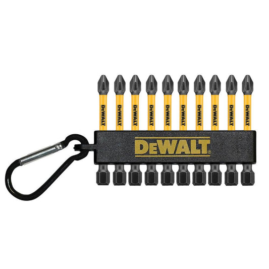 DEWALT DWA2PH2IRCARC, #2 Phillips Drive x 2" Impact Ready Carabiner Bit Set (10/pkg)