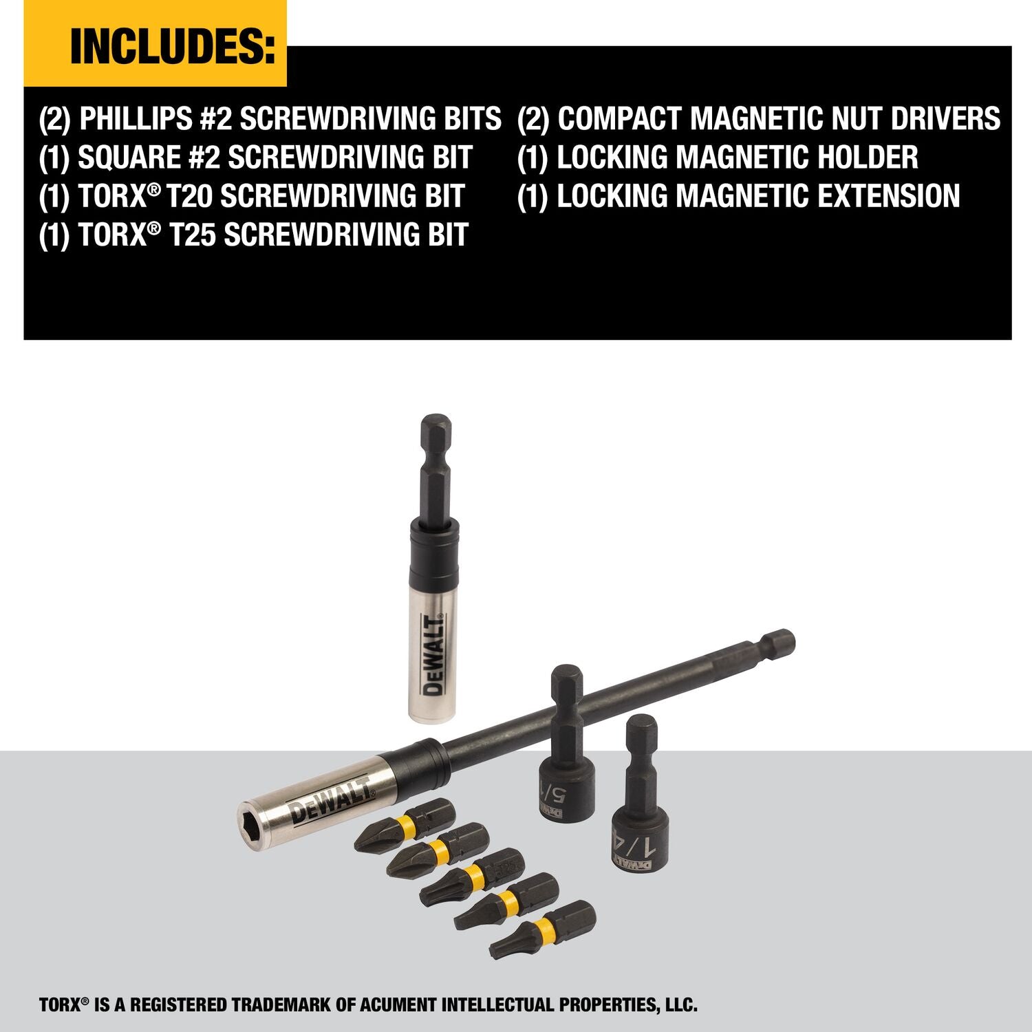 DEWALT DWAFTAS-9, 9 pc Impact Ready Driver Bit Set
