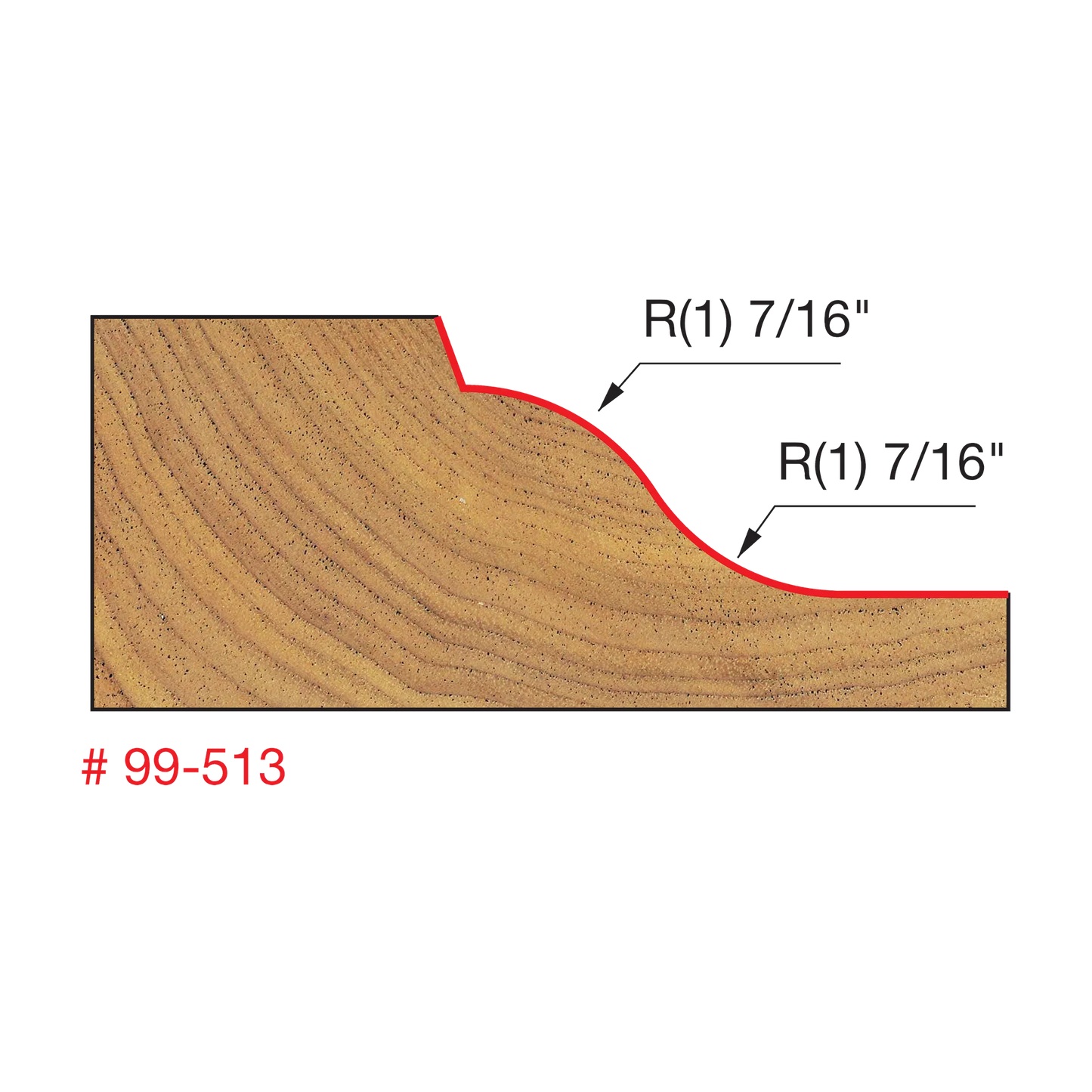 Freud 99-513, Carbide Router Bit - 2-3/4" x 2-1/2" 2+2 Raised Panel Bit (15/64" Minor Height)