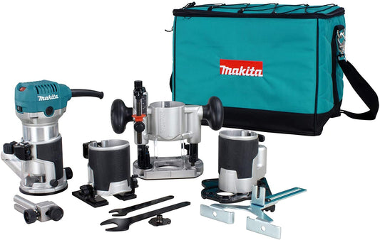 Makita RT0701CX8, 1-1/4 H.P. 1/4" - 3/8" Trimmer / Router Kit