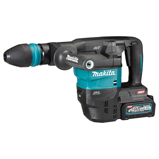 Makita HM001GM202, XGT 40V MAX Li-Ion (4.0 Ah) Brushless 13 lbs. SDS-MAX Demolition Hammer with AWS Kit