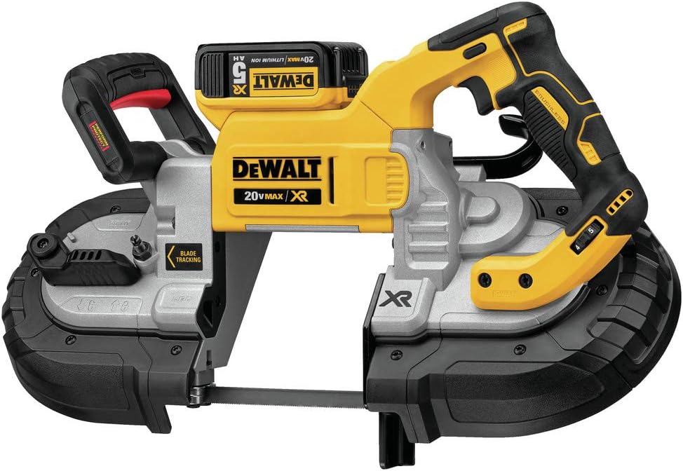 DEWALT DCS376P2, 0V MAX XR DUAL SWITCH DEEP CUT BANDSAW (5.0AH) W/ 2 BATTERIES AND KIT BOX