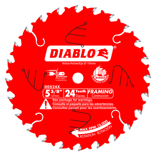 Diablo D0524X, 5-3/8 in. x 24 Tooth Framing Trim Saw Blade