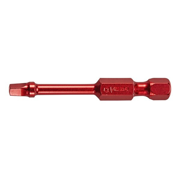 Vega 1100R2A-R, Square #2 Power Bit x 4" Red (Each)