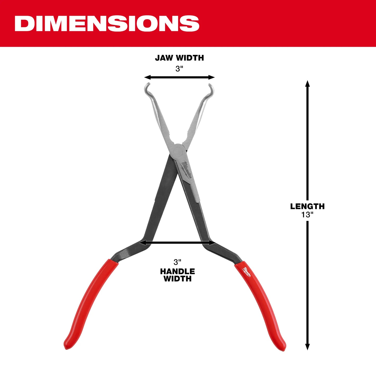 Milwaukee 48-22-6563, 3PC Long Reach Hose Grip Pliers Set