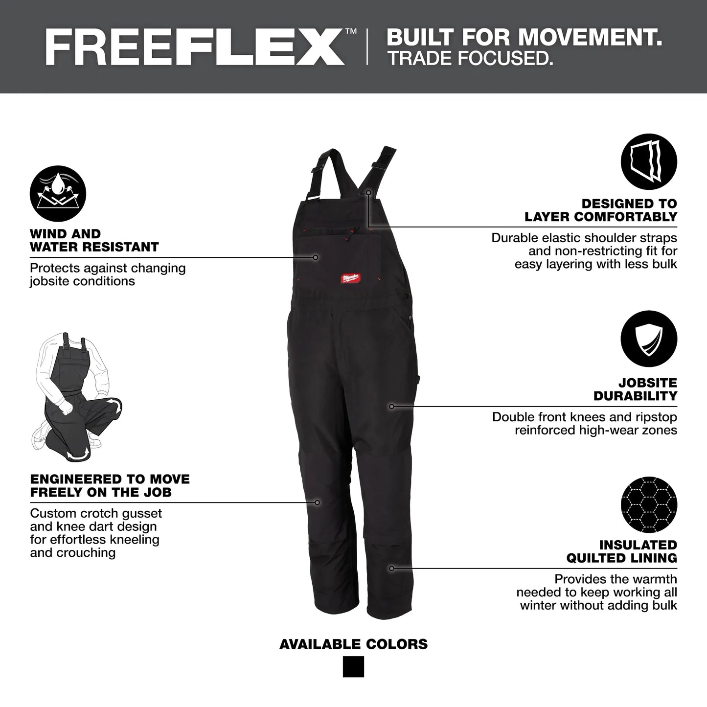 Milwaukee 262B, FREEFLEX™ Insulated Bib Overalls