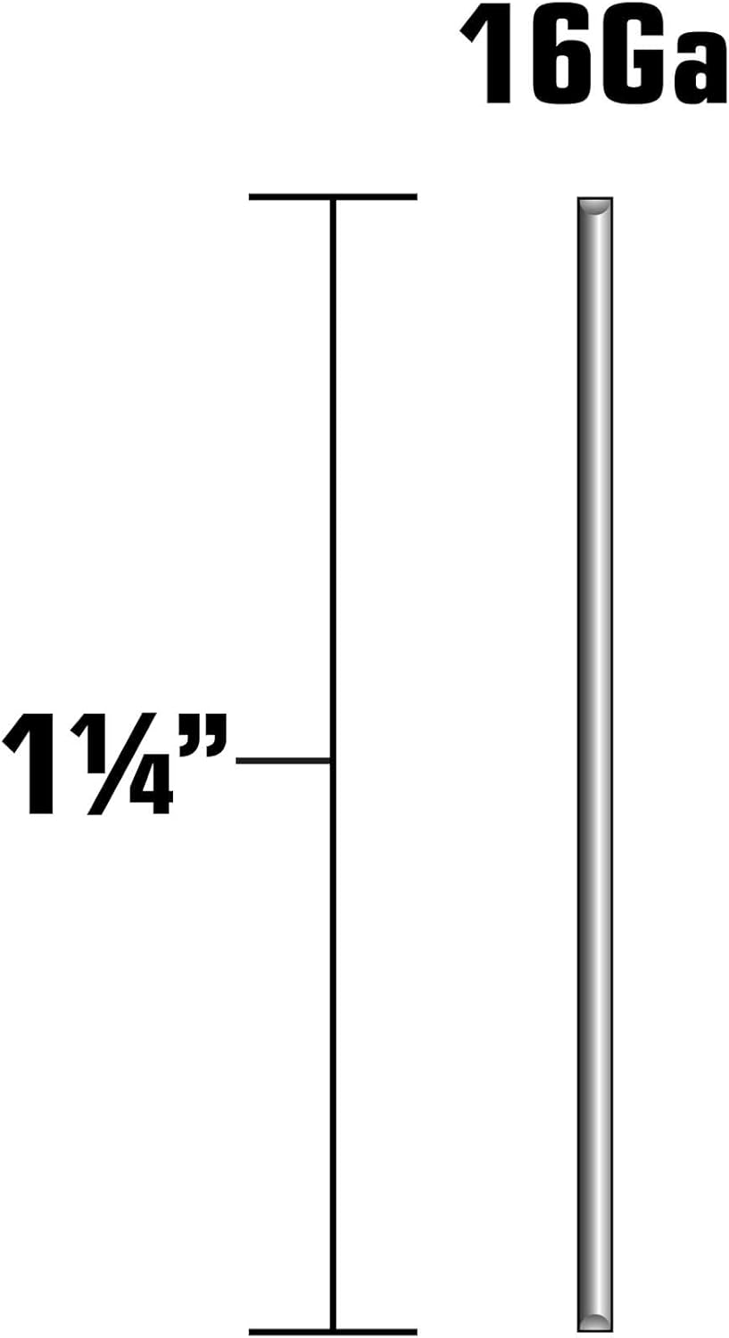 Metao HPT 44201SHPT, 16GA Elec. Galv. Finish Nails 1-1/4" x 16GA EG (1000 Count)