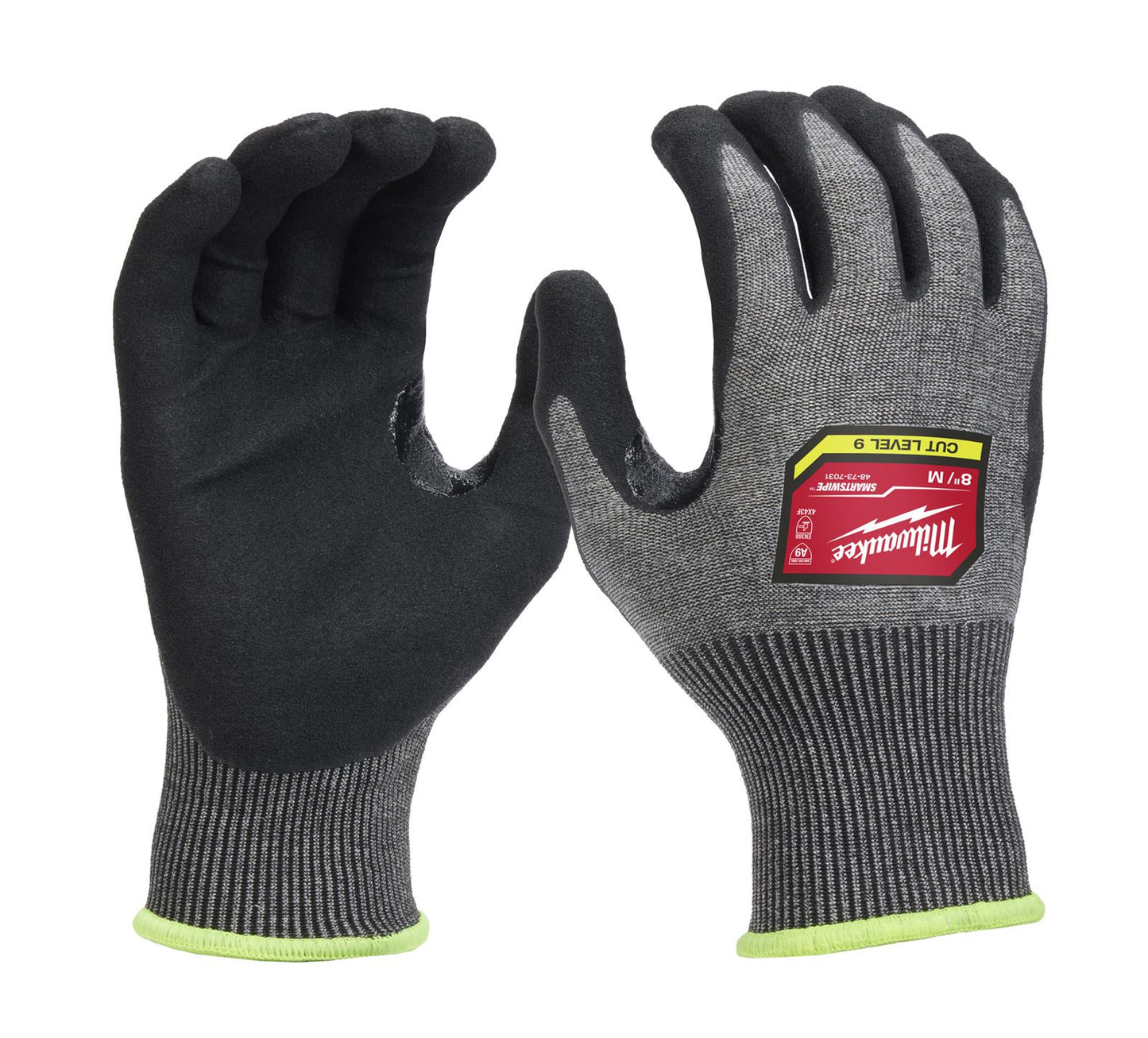 Milwaukee 48-73-7032, Cut Level 9 High-Dexterity Nitrile Dipped Gloves - L