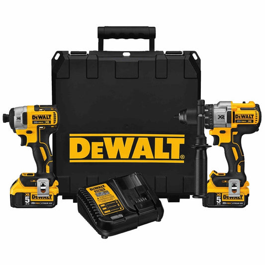 DEWALT DCK299P2, 20V MAX Brushless 2-Tool Combo Kit 5.0 Ah (Hammerdrill, Impact)