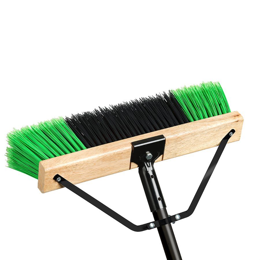 M2 270024, PUSH BROOM 24IN WITH BRACE & HANDLE GREEN / BLACK