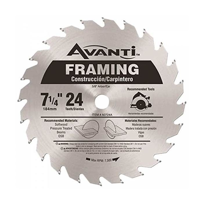 Avanti A0724A, 7-1/4" x 24T Saw Blades