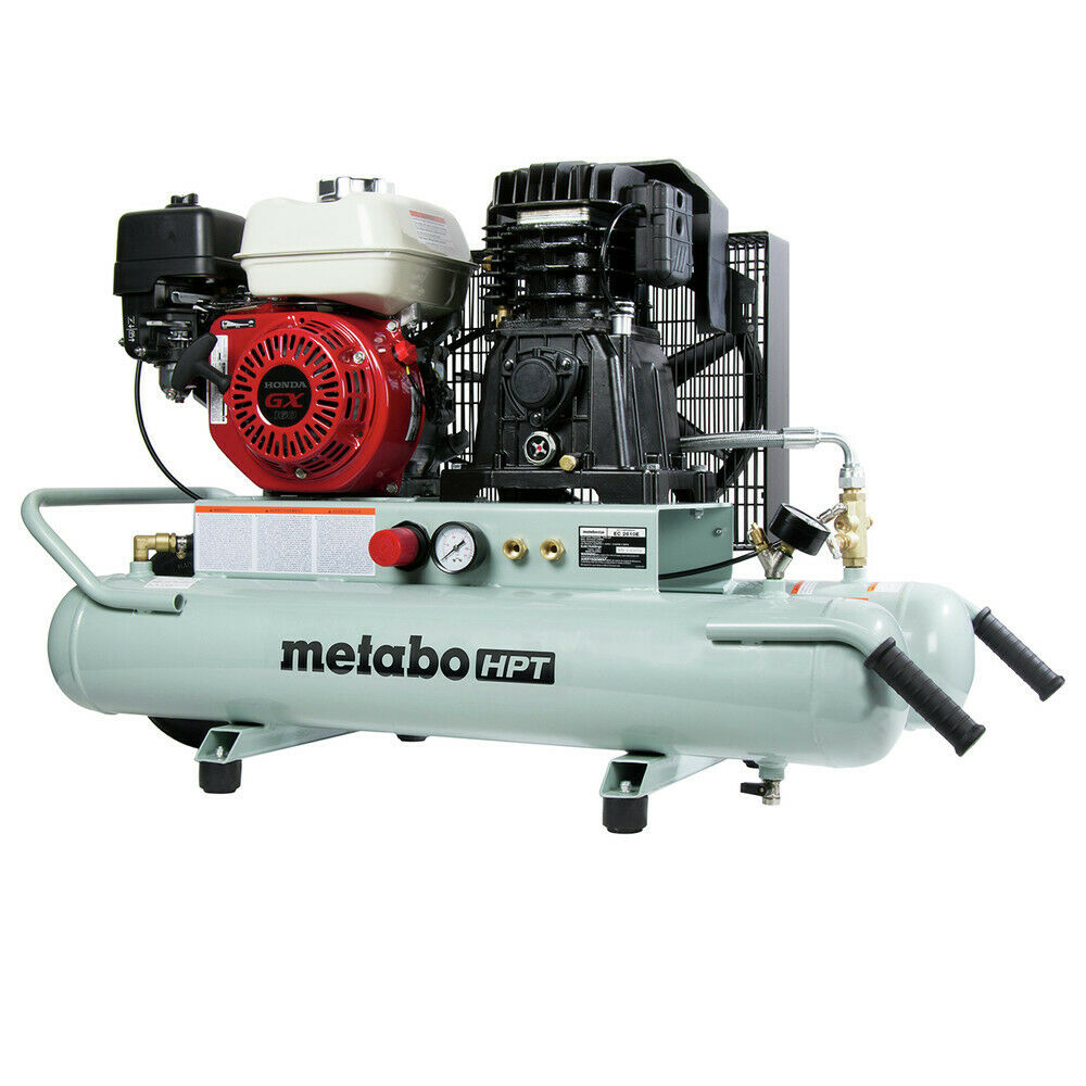 Metabo HPT EC2610E, 8 Gallon Gas Powered Wheeled Portable Air Compressor with Honda Engine (Fitting is not included)