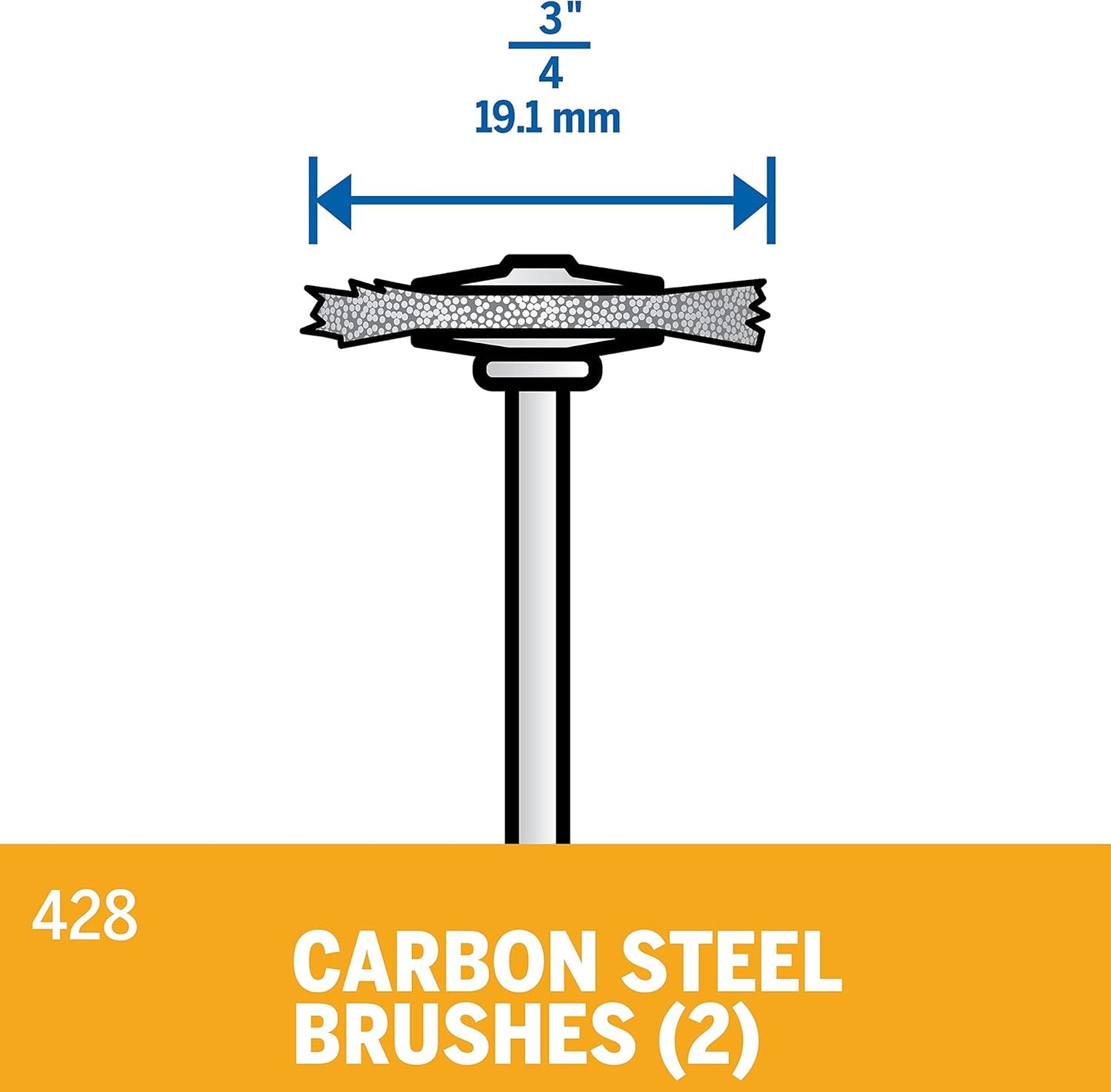 DREMEL 428-02, 3/4" Carbon Steel Brushes (2PK)