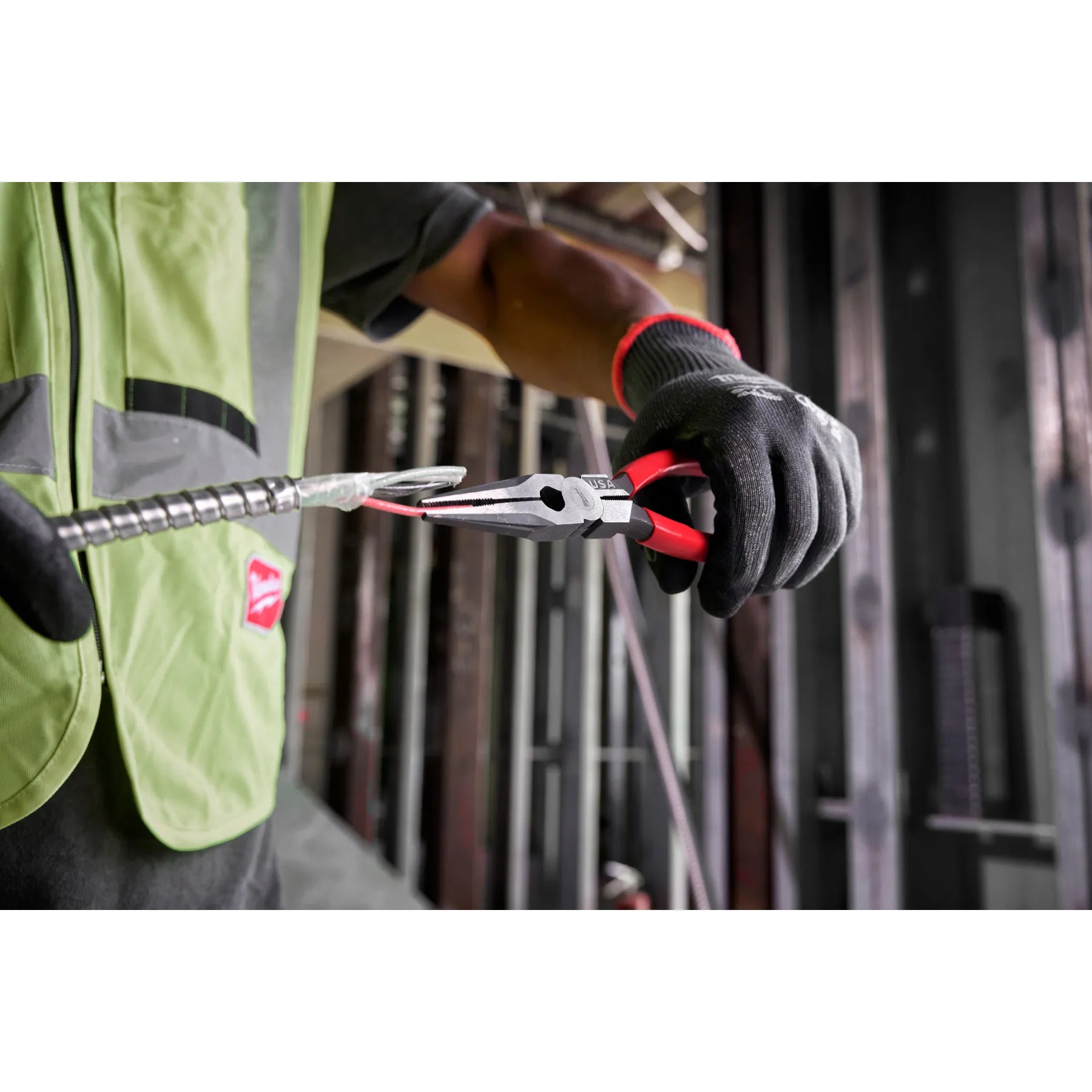 Milwaukee MT505, 8" Long Nose Dipped Grip Pliers (USA)