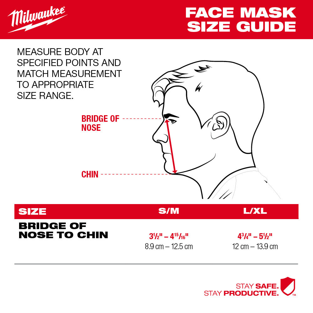 Milwaukee 48-73-4237, 3 Layer Performance Face Mask, L/XL (1/pkg)