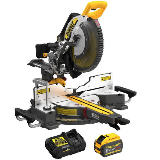 DEWALT DCS781X1, FLEXVOLT 60V MAX 12" Double-Bevel Sliding Miter Saw Kit (9.0 Ah)