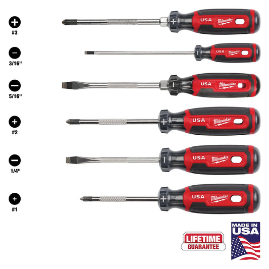 Milwaukee MT200-6, 6pc Cushion Grip Screwdriver Sets - USA