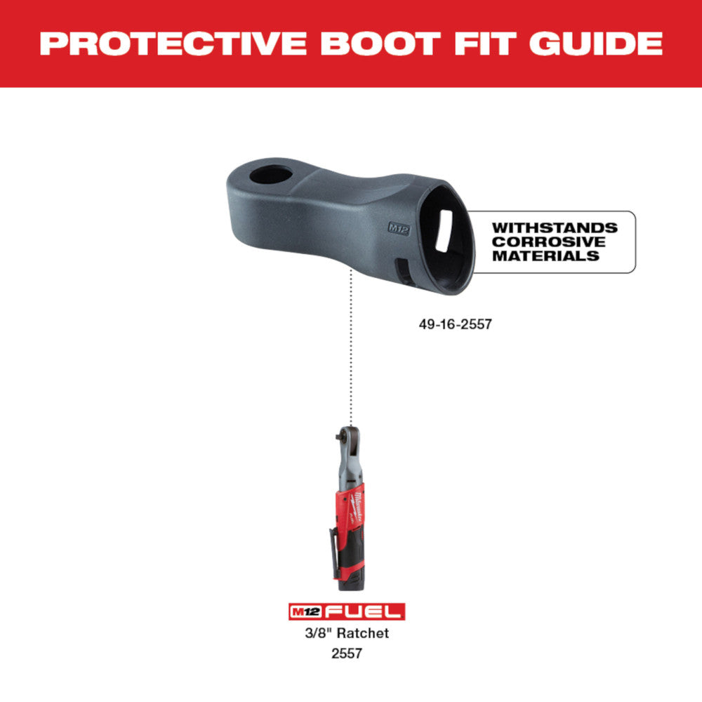 Milwaukee 49-16-2560, M12 FUEL 3/8" Extended Reach Ratchet Protective Boot