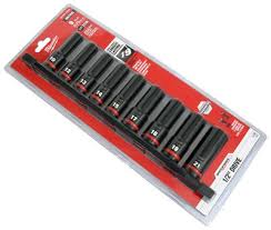 Milwaukee 49-66-7032, 9PC SHOCKWAVE™ Impact Duty 1/2" Drive Metric Deep 6 Point Socket Set