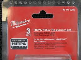 Milwaukee 49-90-2306, HAMMERVAC 3-Pack HEPA Filters (For 2306-20)