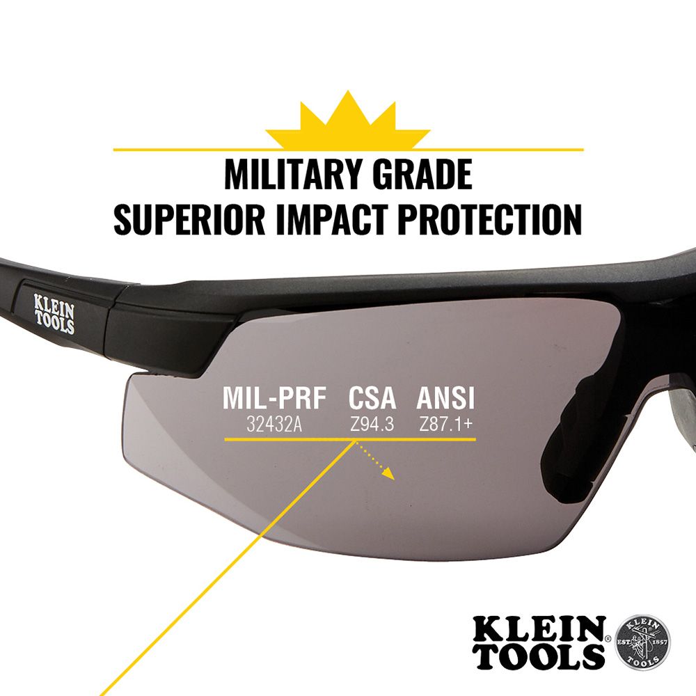 Klein Tools 60160, Standard Safety Glasses, Gray Lens