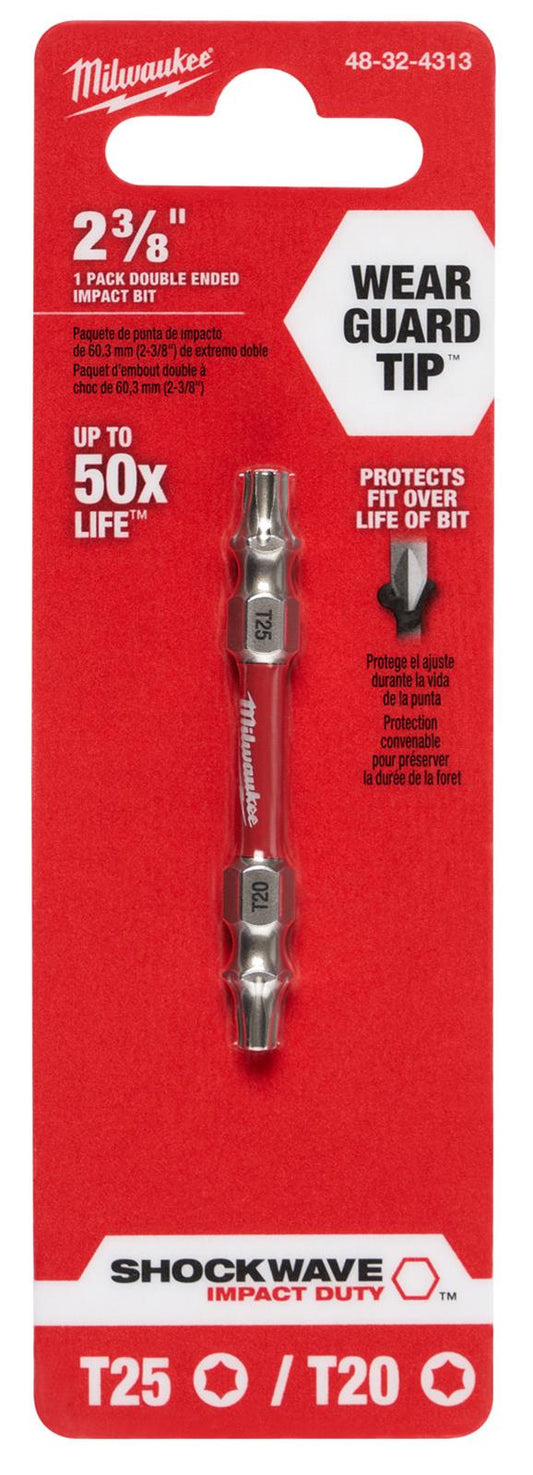 Milwaukee 48-32-4313, SHOCKWAVE T20/T25 IMPACT DOUBLE ENDED BIT