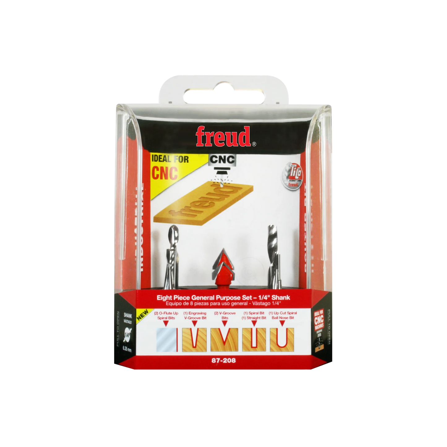 Freud 87-208, 8 Piece CNC Router Bit General Purpose Set