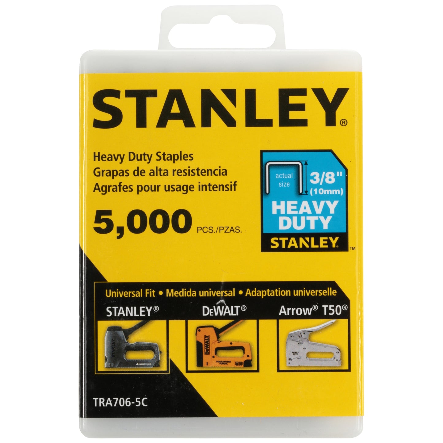 Stanley TRA706-5C, 3/8" Heavy Duty Staples (5000/pkg)