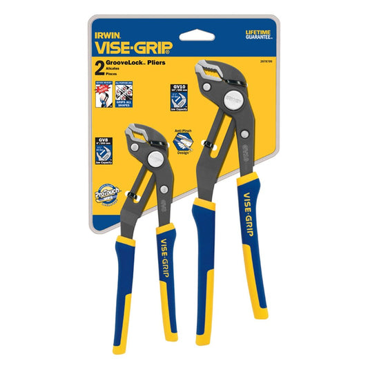 Irwin 2078709, Vise-Grip 2 pc GrooveLock Plier Set (8" & 10")