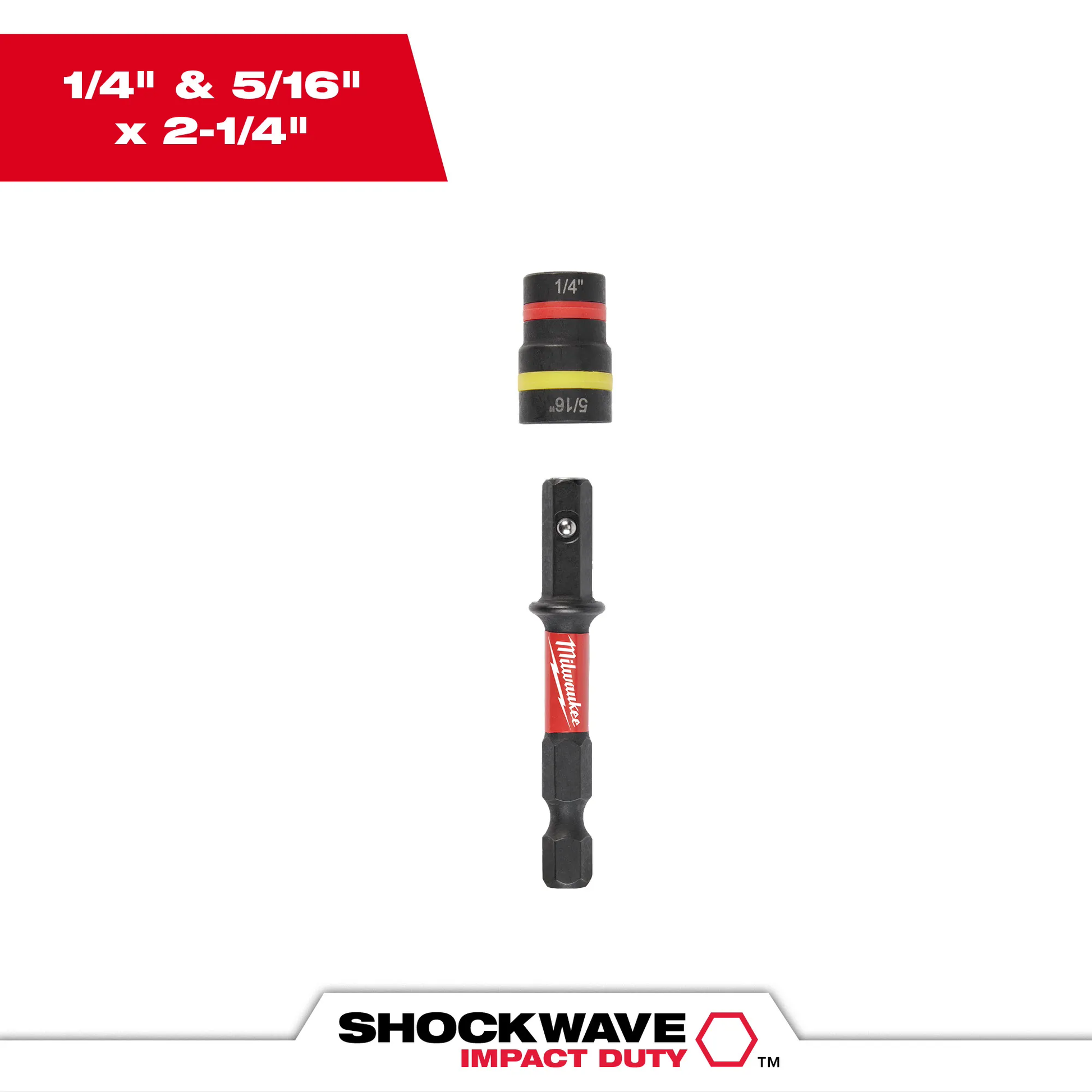 Milwaukee 49-66-4542, SHOCKWAVE Impact Duty™ 1/4” and 5/16” x 2-1/4” QUIK-CLEAR™ 2-in-1 Magnetic Nut Driver