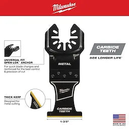 Milwaukee 49-25-1501, OPEN-LOK 1-3/8" TITANIUM ENHANCED CARBIDE TEETH METAL BLADE 1PK