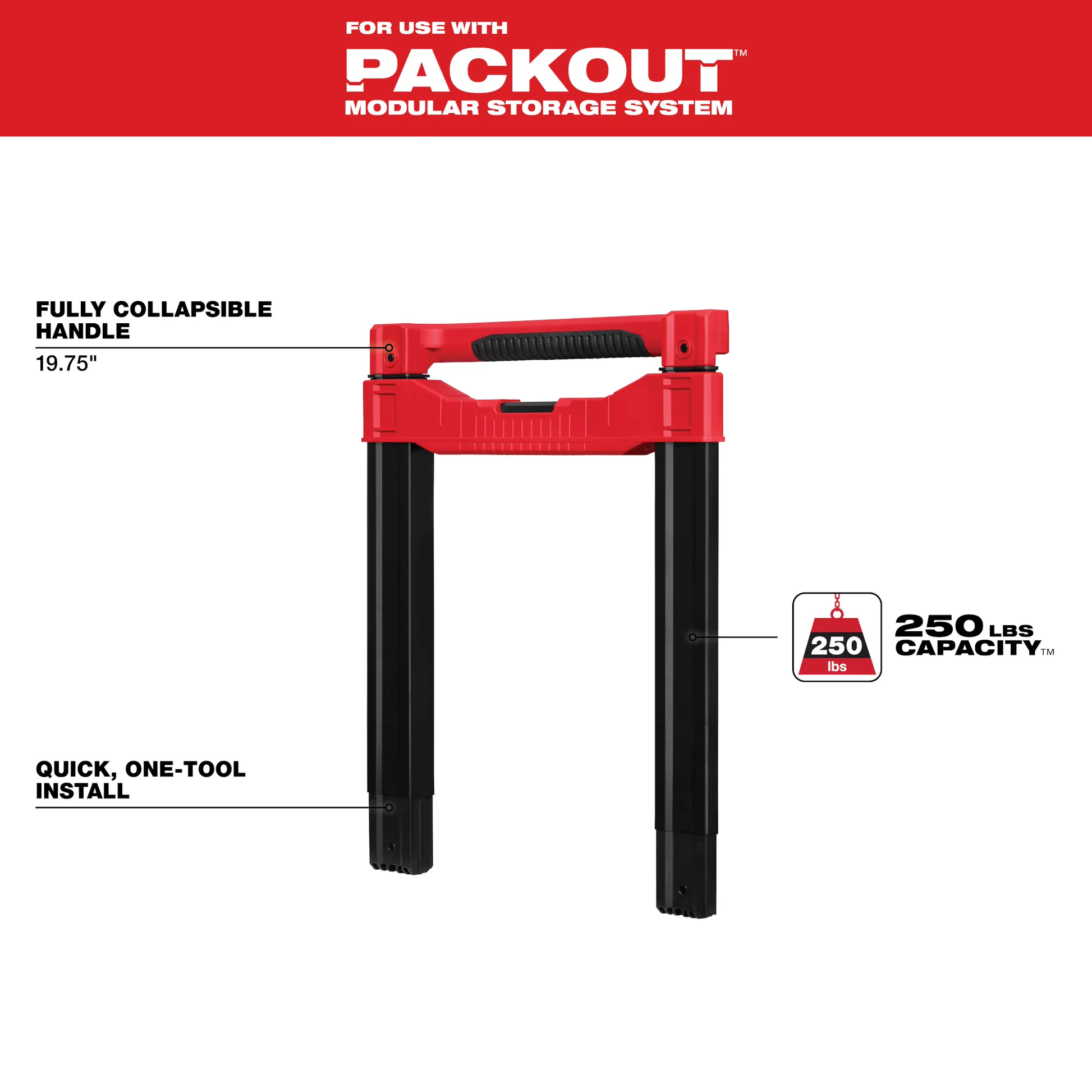 Milwaukee 48-22-8027, Low-Profile Handle for PACKOUT™ Rolling Tool Box