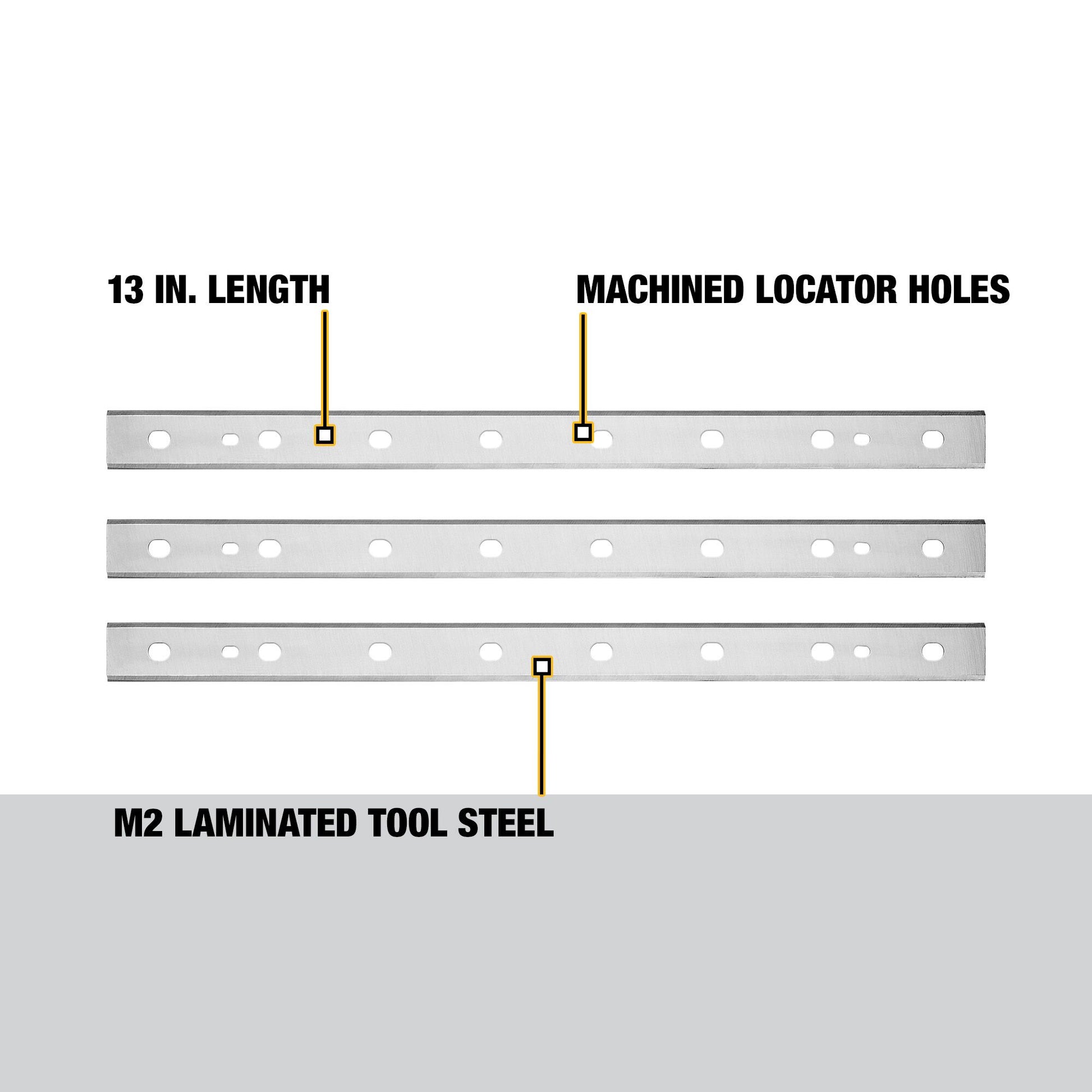 DEWALT DW7352, 13'' Disposable, Reversible Thickness Planer Knives (3 blades)